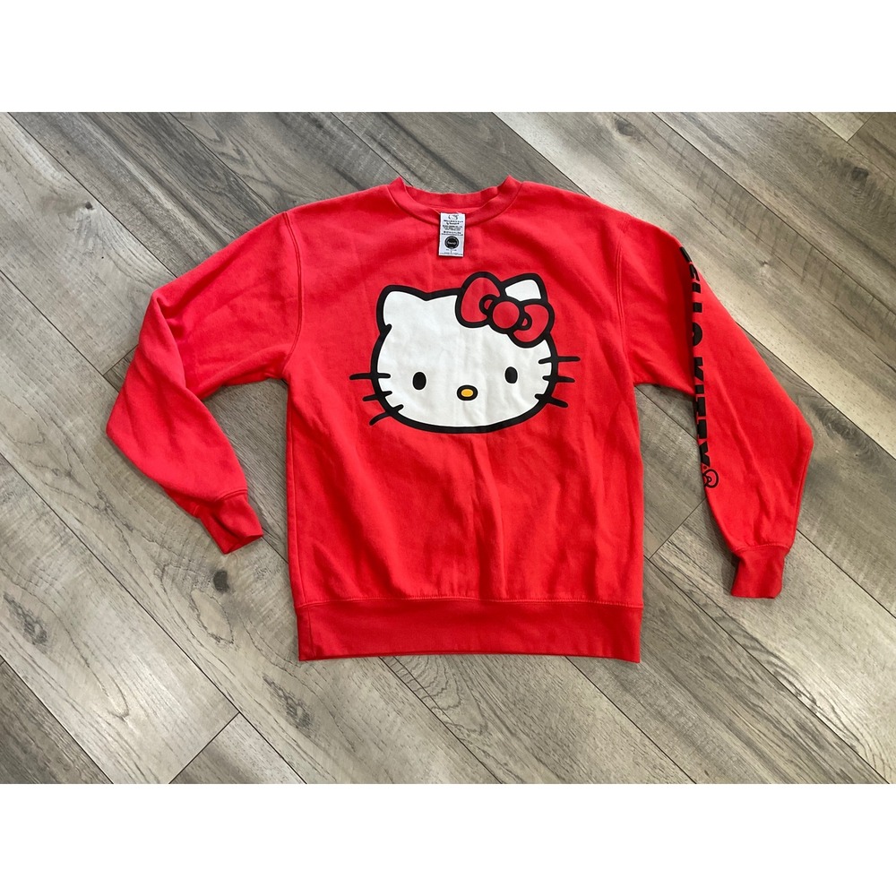 Hello Kitty Sanrio Red Graphic Crewneck Sweatshirt Bioworld Small SIL-34706